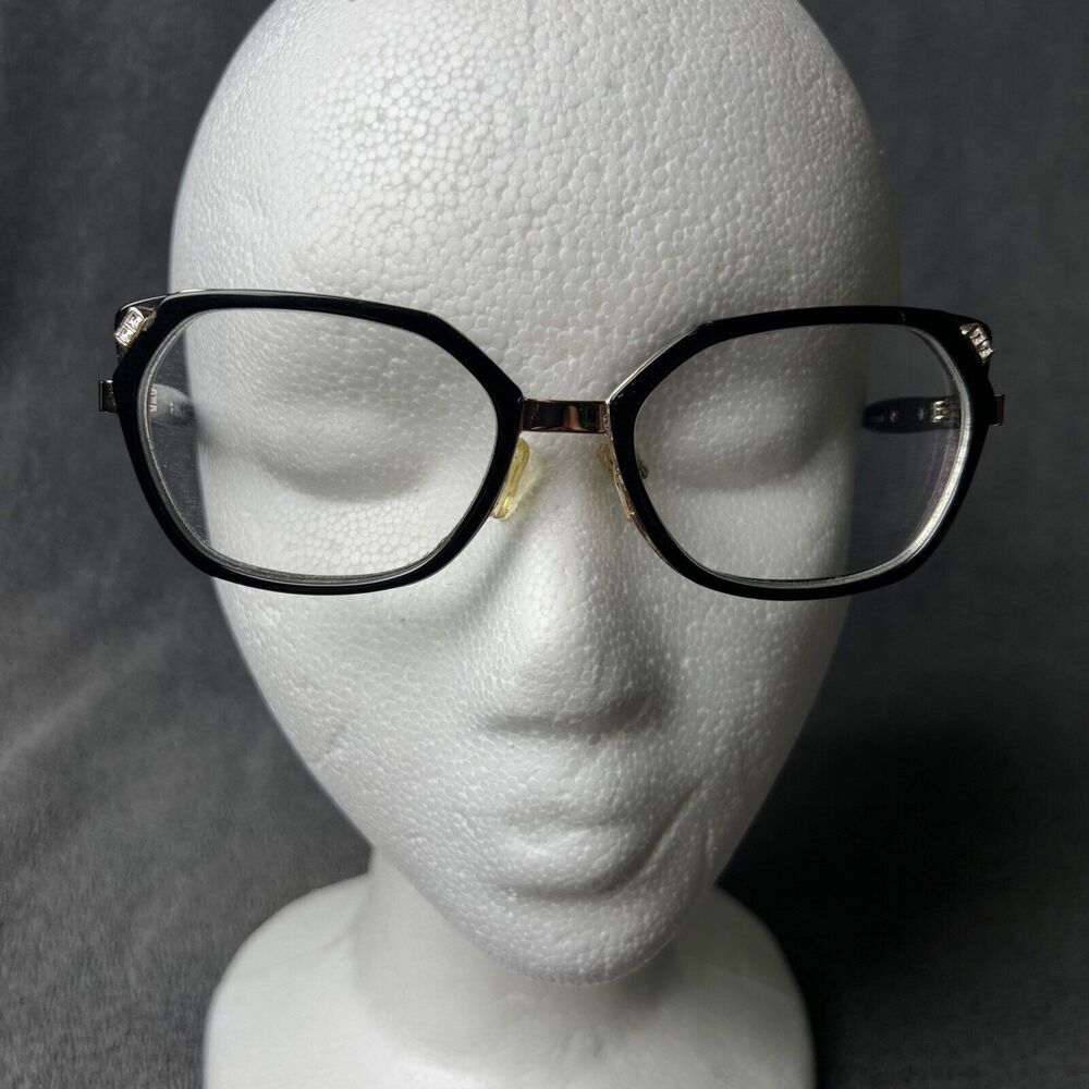 Diva By Eastern States Eyeglass Frames Full Rim 4205 55 19 Black Gold     G6